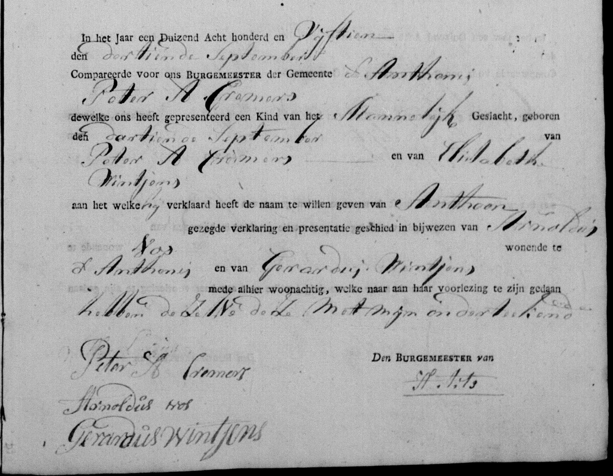 Anthonius Anthon Cremers